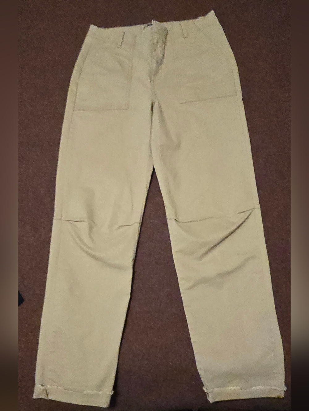Banana Republic Pants Tan Raw Hem Size 6 Tall Small Spots On Back See Pic